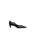 Khaite Valerie Low Pump in Black Glazed Leather
