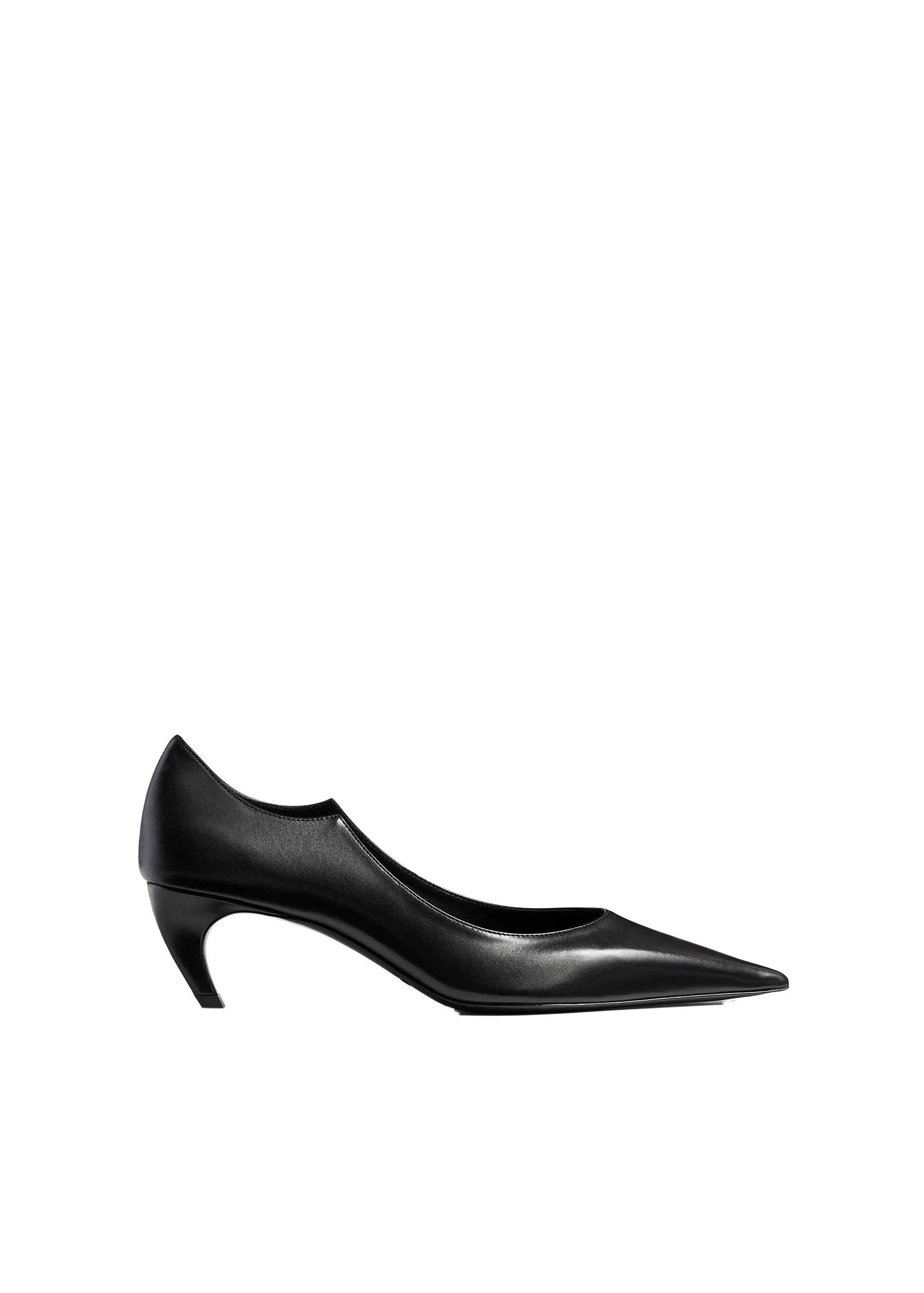 Khaite Valerie Low Pump in Black Glazed Leather | Buy Shoes at Luxury Shoes Khaite Valerie Low Pump in Black Glazed Leather