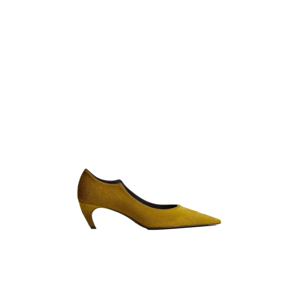 Valerie Low Pump in Golden Olive Haircalf