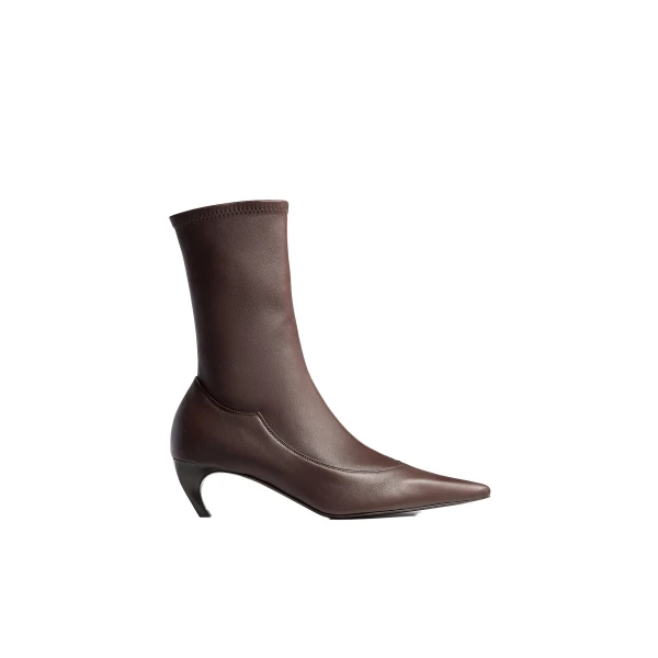 Khaite Valerie Mid-Calf Boot in Chocolate