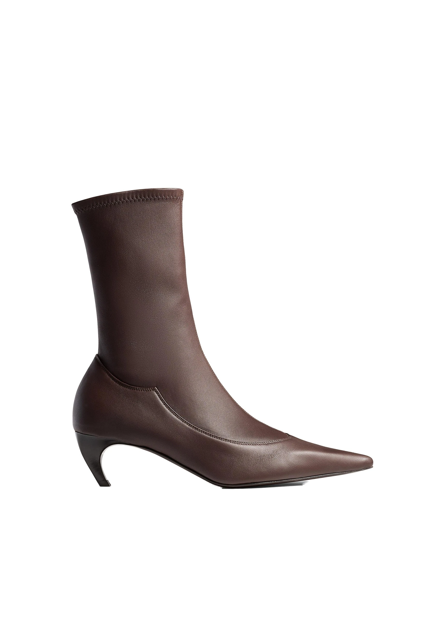 Khaite Valerie Mid-Calf Boot in Chocolate | Buy Shoes at Luxury Shoes Khaite Valerie Mid-Calf Boot in Chocolate