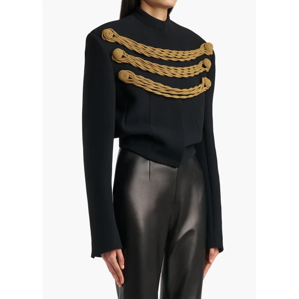 York Jacket With Cord Embroidery in Black and Gold - Image 5