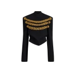 Khaite York Jacket With Cord Embroidery in Black and Gold | Jackets | Luxury Shoes 