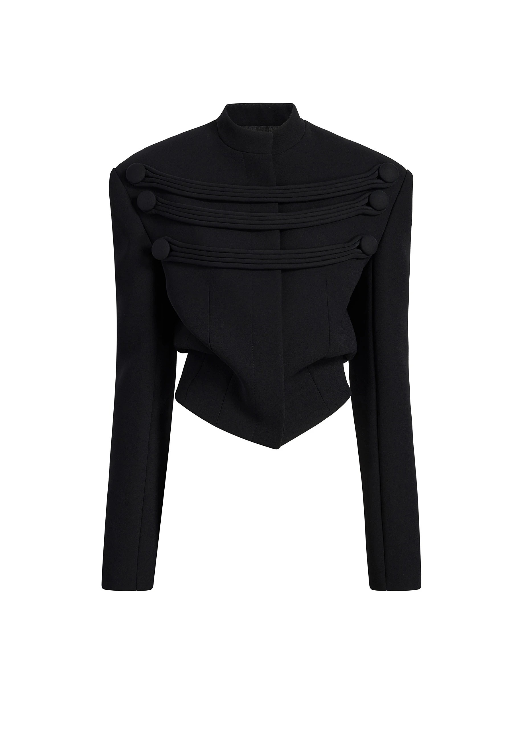Khaite York Jacket with Cord Embroidery in Black | Jackets | Luxury Shoes Khaite York Jacket with Cord Embroidery in Black | Jackets | Luxury Shoes