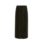 Khaite Ziva Skirt in Black and Olive Multi | Skirts | Luxury Shoes 