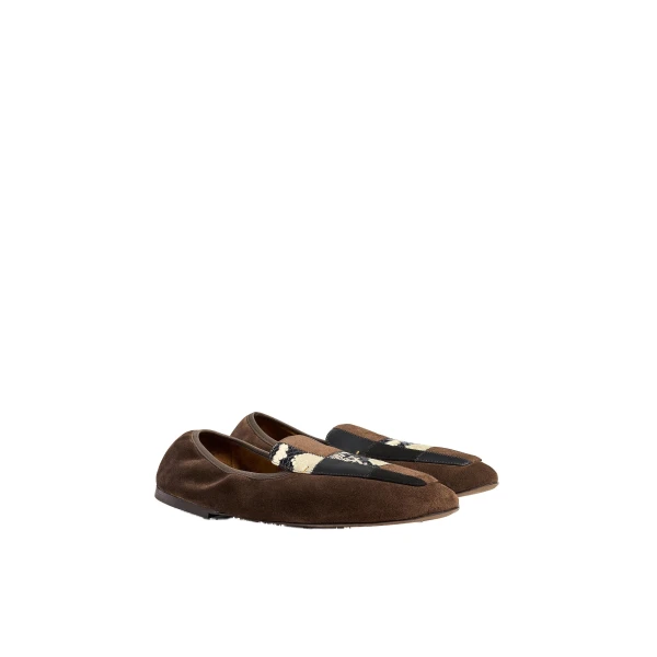 Zoe Patchwork Flat in Chocolate - Image 2