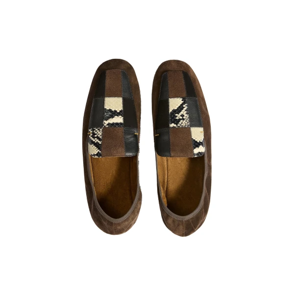Zoe Patchwork Flat in Chocolate - Image 4