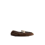 Khaite Zoe Patchwork Flat in Chocolate