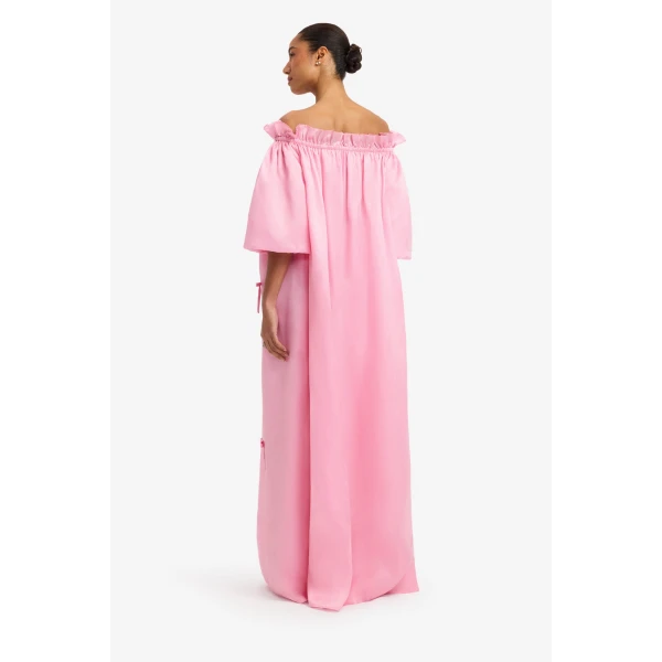 Leo Lin Liana Bow Off Shoulder Maxi Dress in Pink view 5