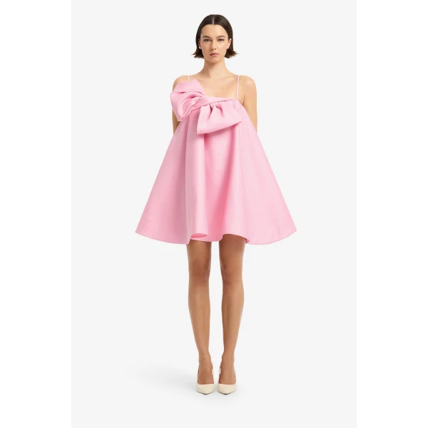 Leo Lin Chelsea Bow Mini Dress in Pink view 2
