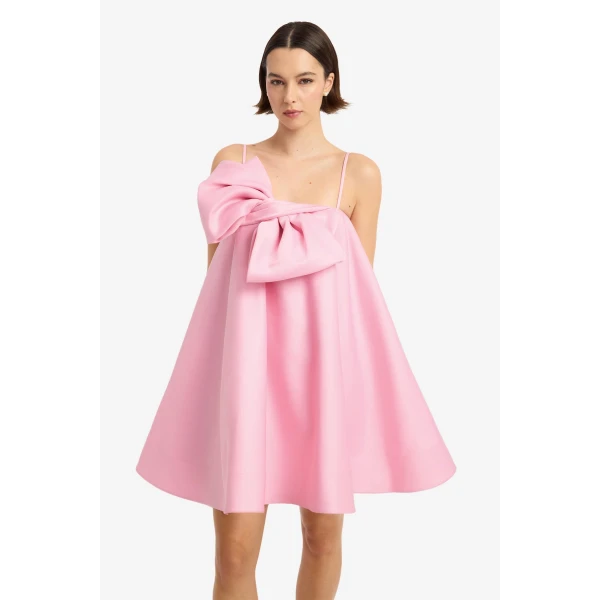 Leo Lin Chelsea Bow Mini Dress in Pink view 6