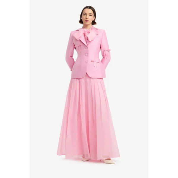 Leo Lin Annika Bow Blazer in Pink view 3