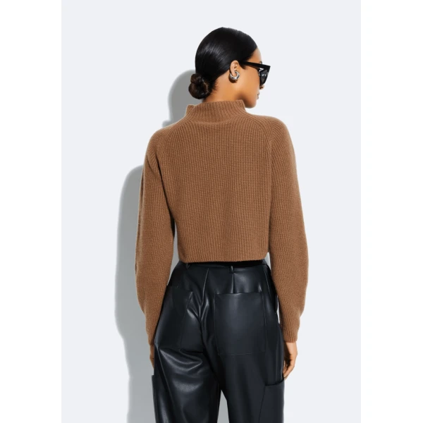 cashmere silk cropped raglan sweater