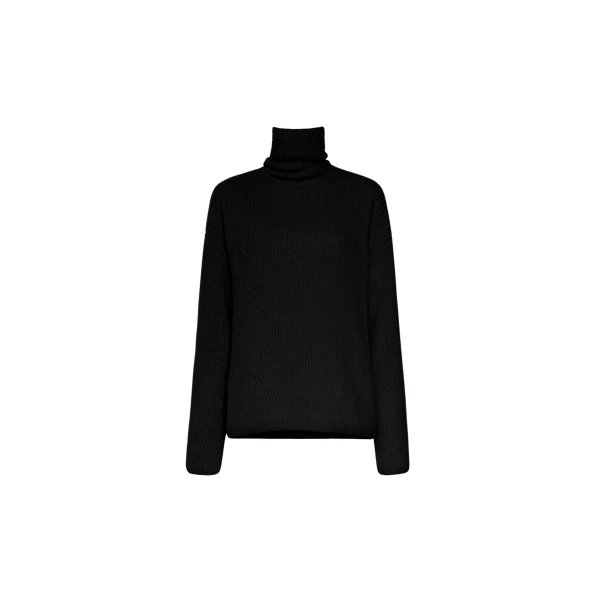 Cashmere Silk Turtleneck in Black