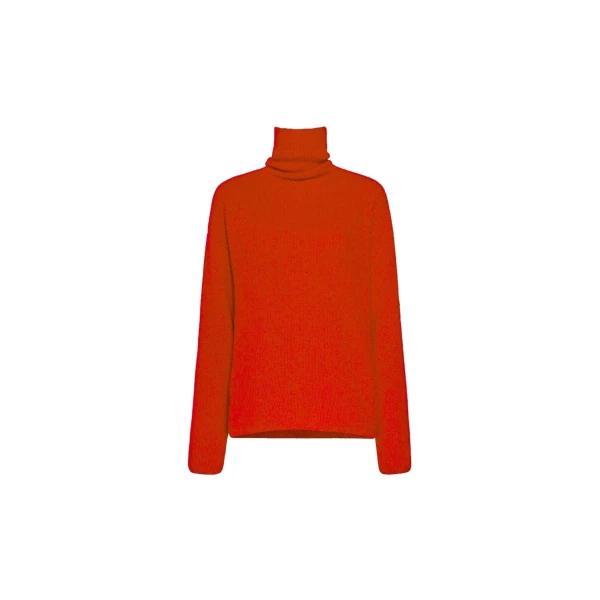 Cashmere Silk Turtleneck in Poppy