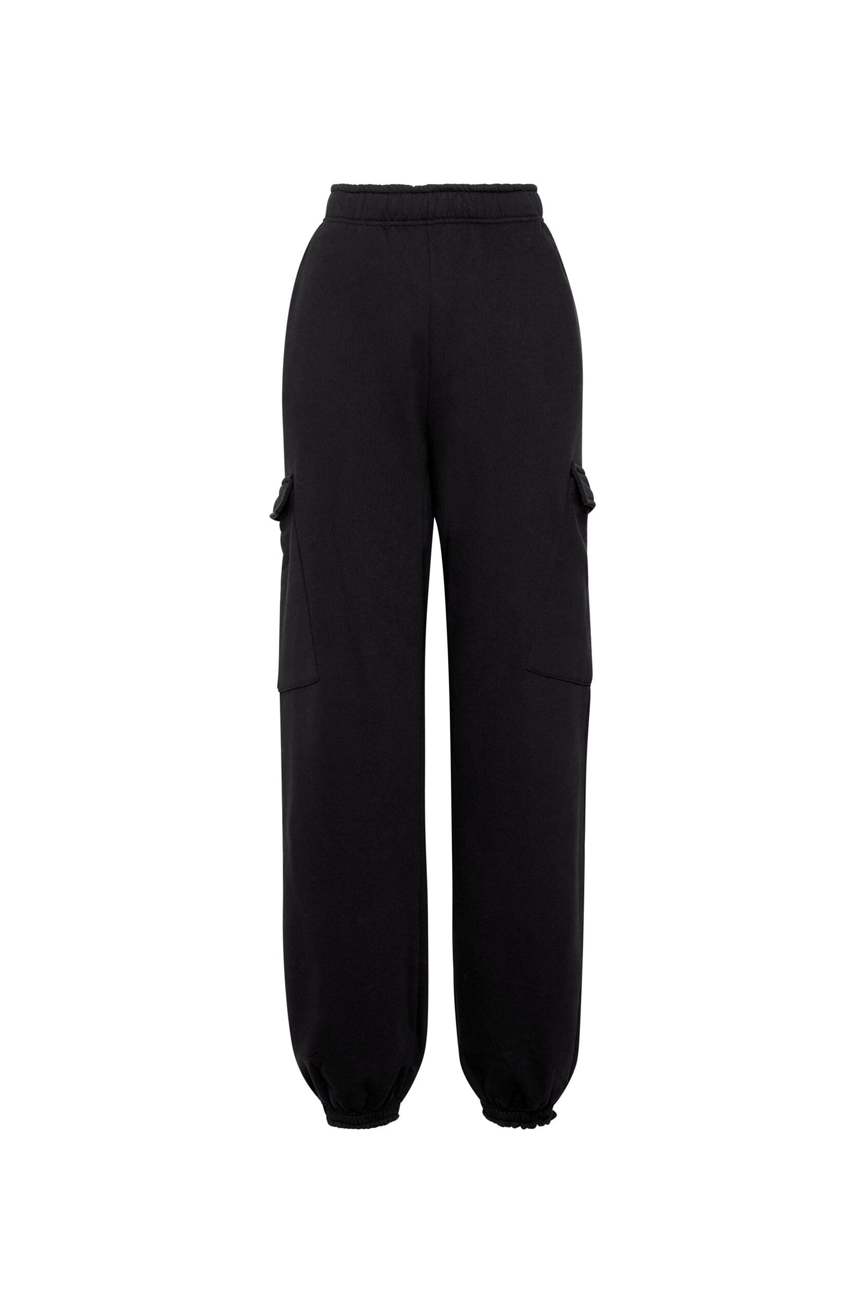 Cotton Cargo Sweatpant in Black