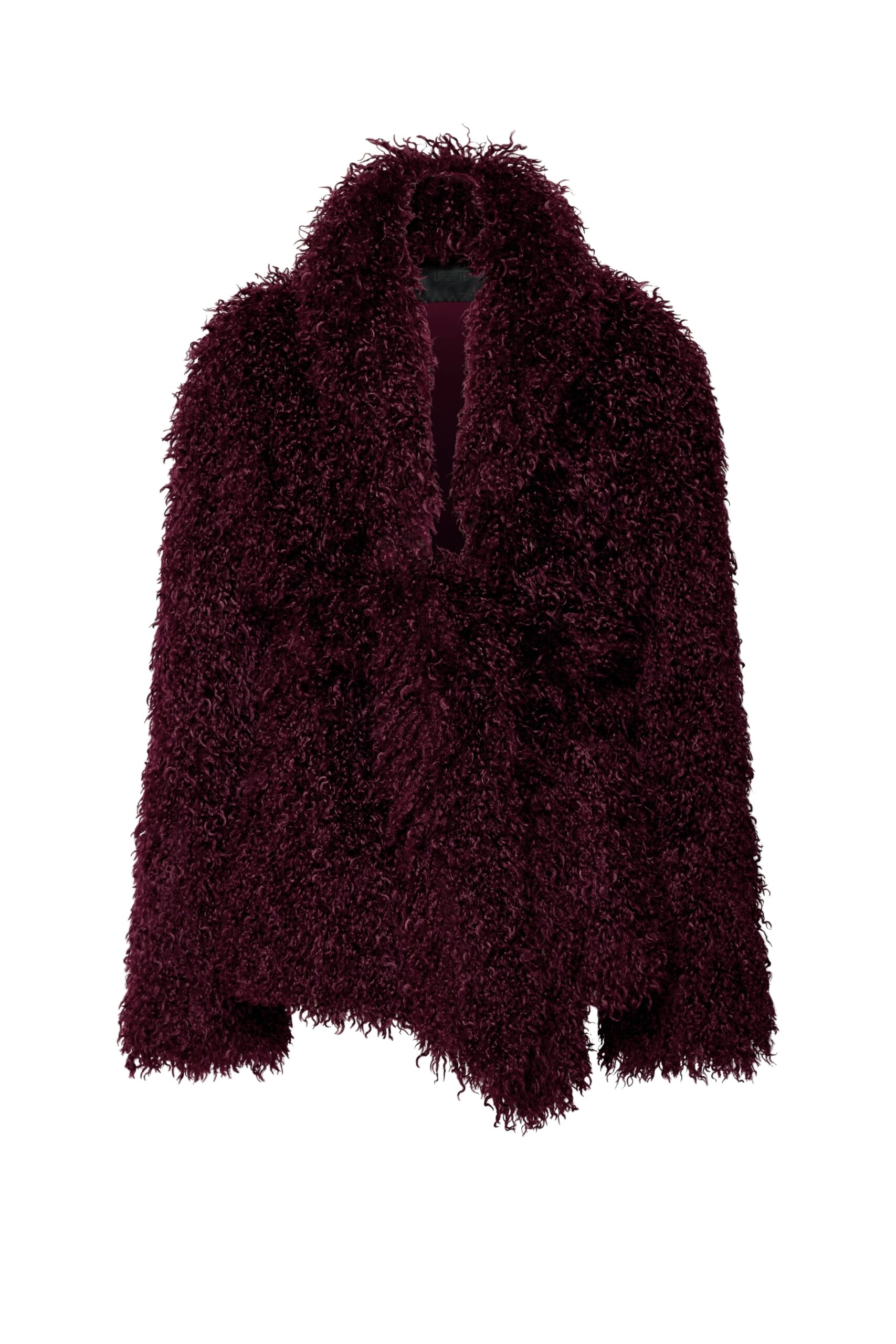 Faux Mongolian Jacket in Burgundy