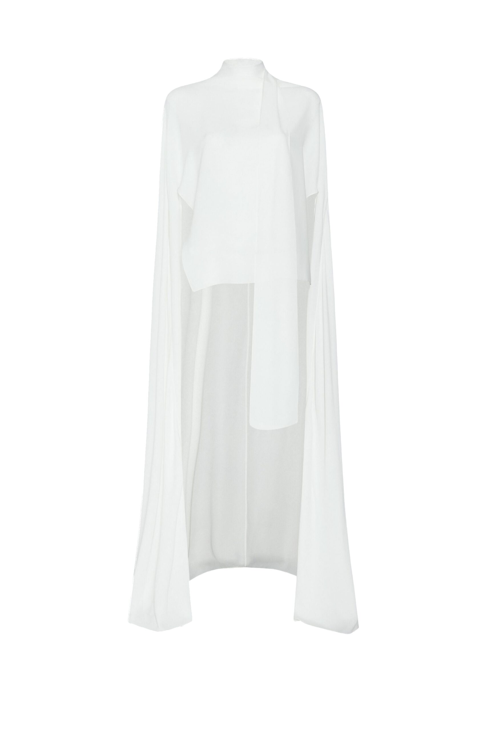 Georgette High Low Scarf Cape Top in Cream