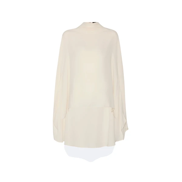 Georgette Oversized Cape Tee in Cream