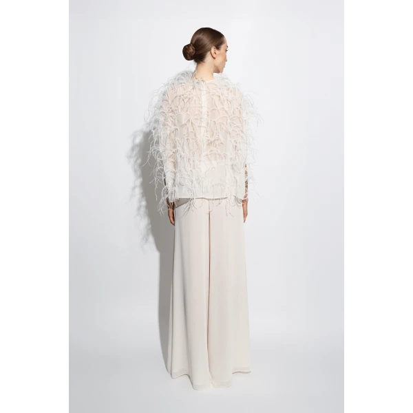 georgette wide leg pant