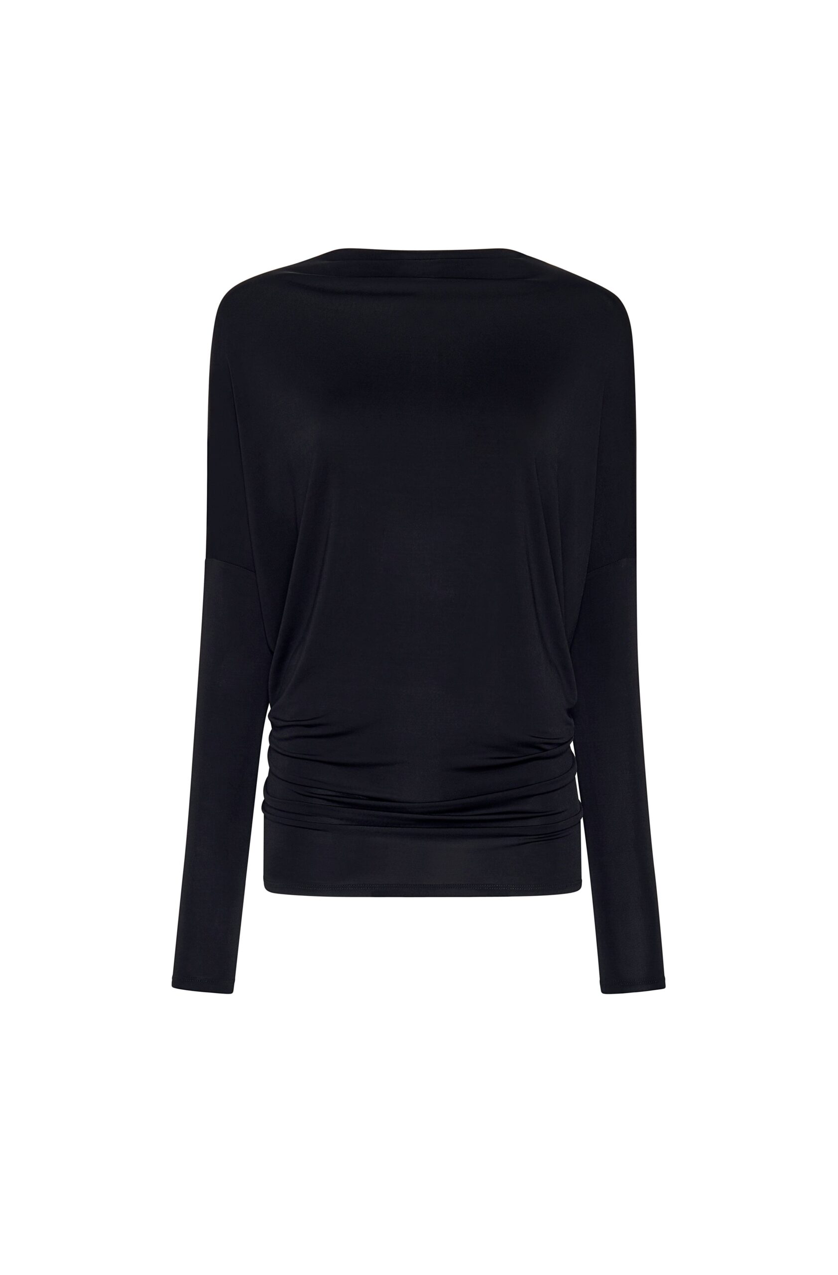 Jersey Blouson Top in Black