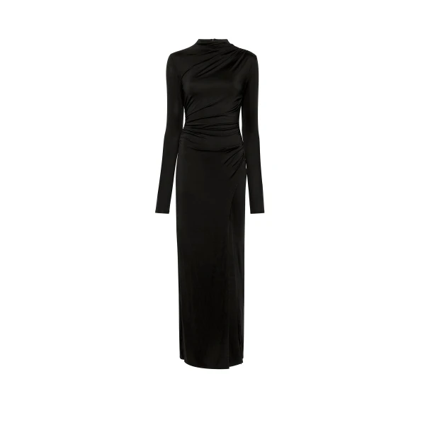 Jersey Draped Gown in Black