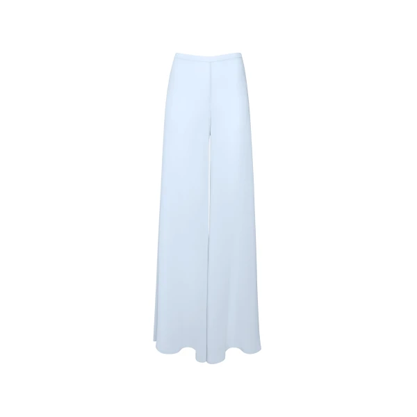 Lightweight Georgette Wide Leg Pant With Pockets in Cloud
