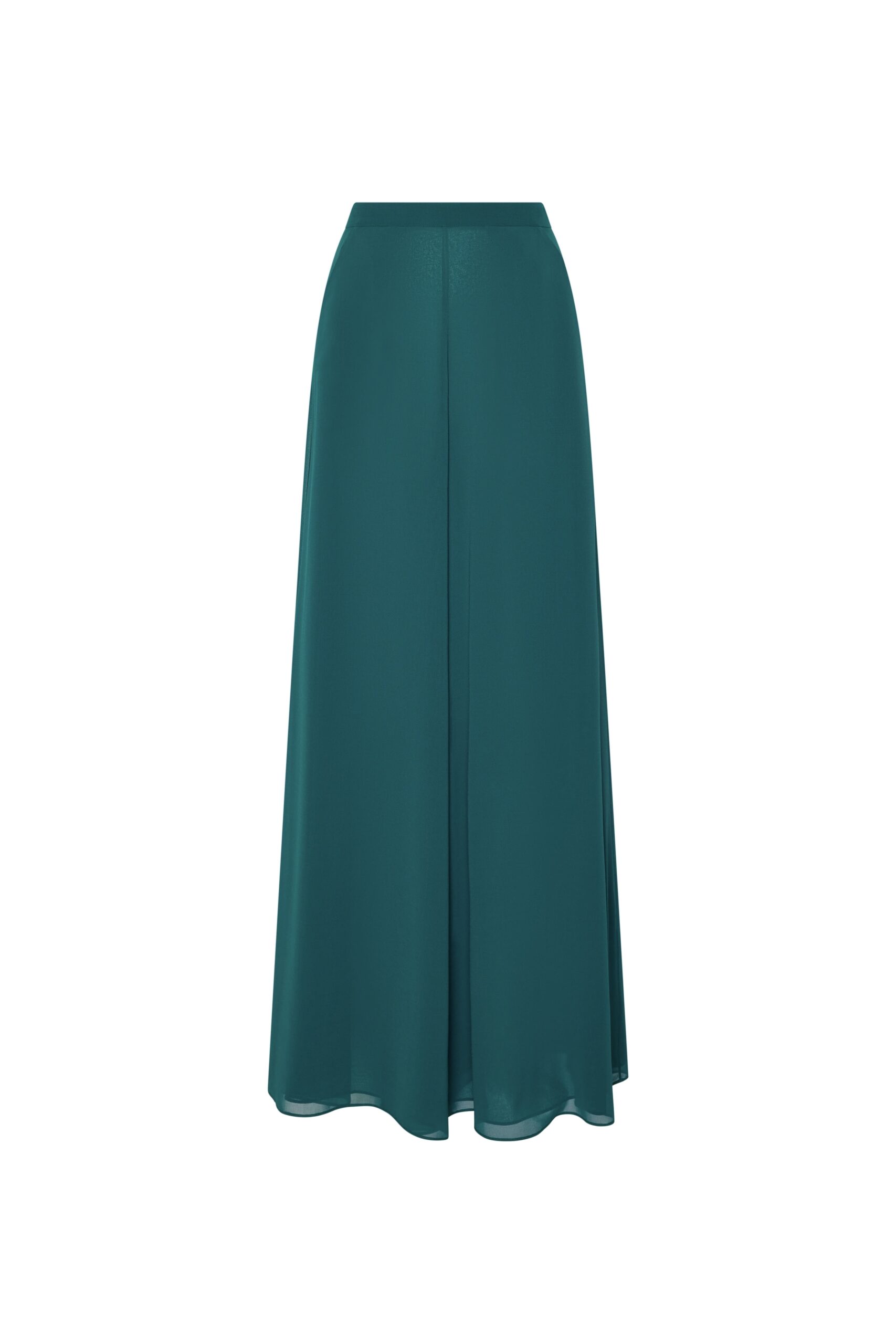 Lightweight Georgette Wide Leg Pant in Emerald