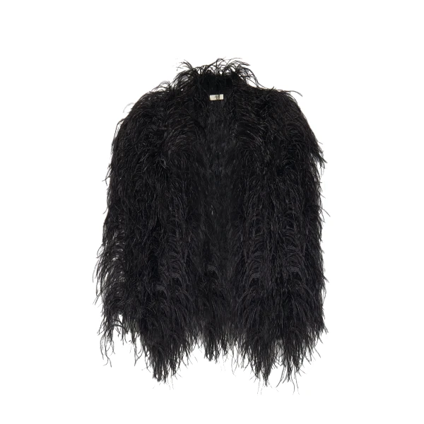 Marbled Feathers Jacket in Black