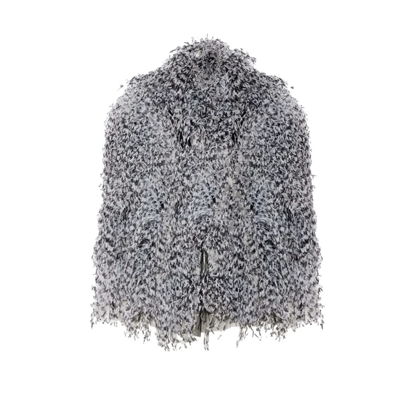 Marbled Feathers Jacket in Black/White