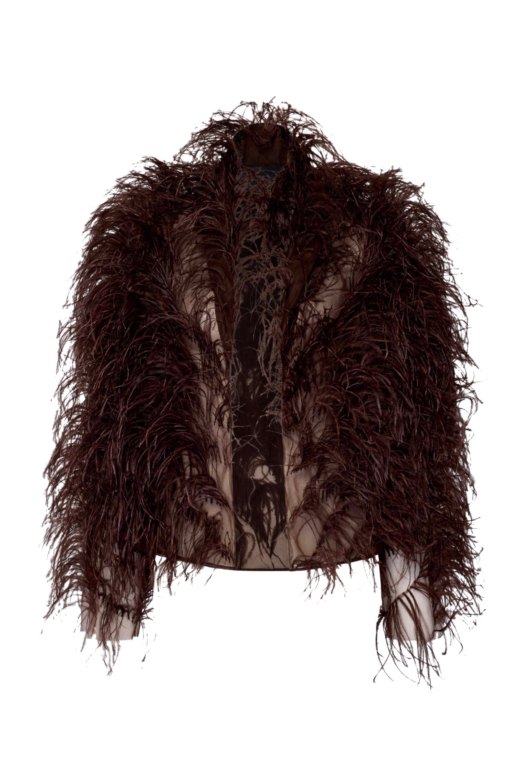 Marbled Feathers Jacket in Chocolate