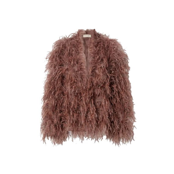 Marbled Feathers Jacket in Cinder
