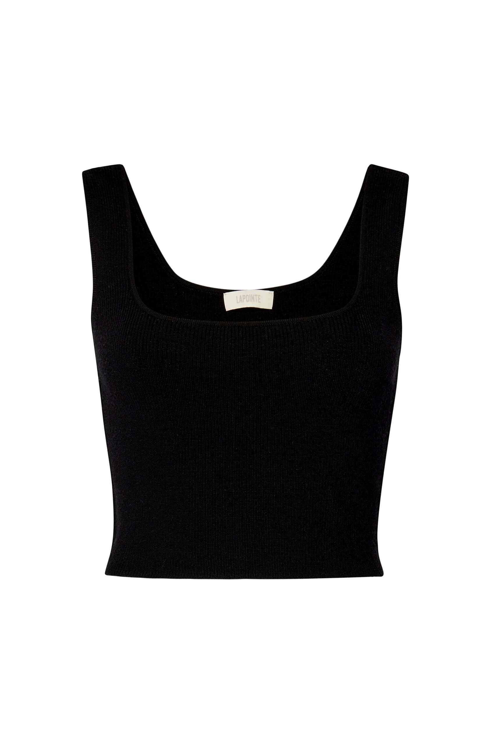 Merino Cropped Tank in Black
