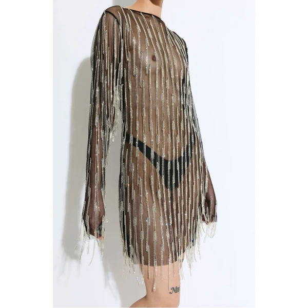 black / bronze mini dresses