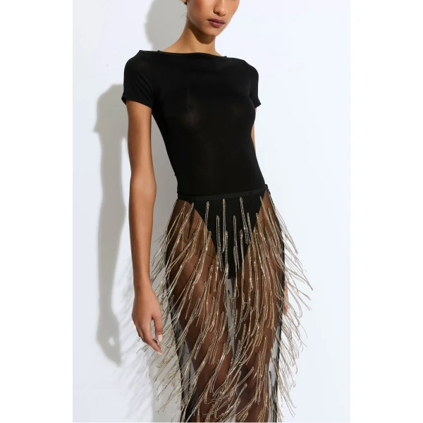 black / bronze skirts