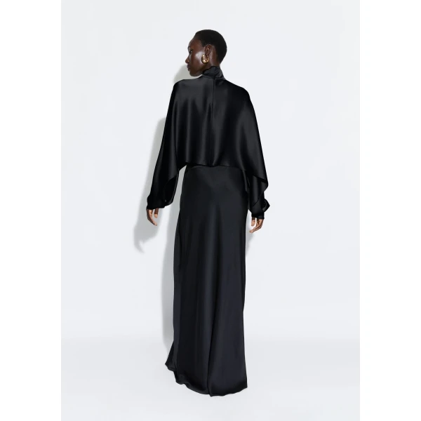 satin asymmetric skirt
