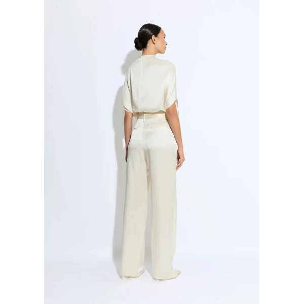 satin belted pant