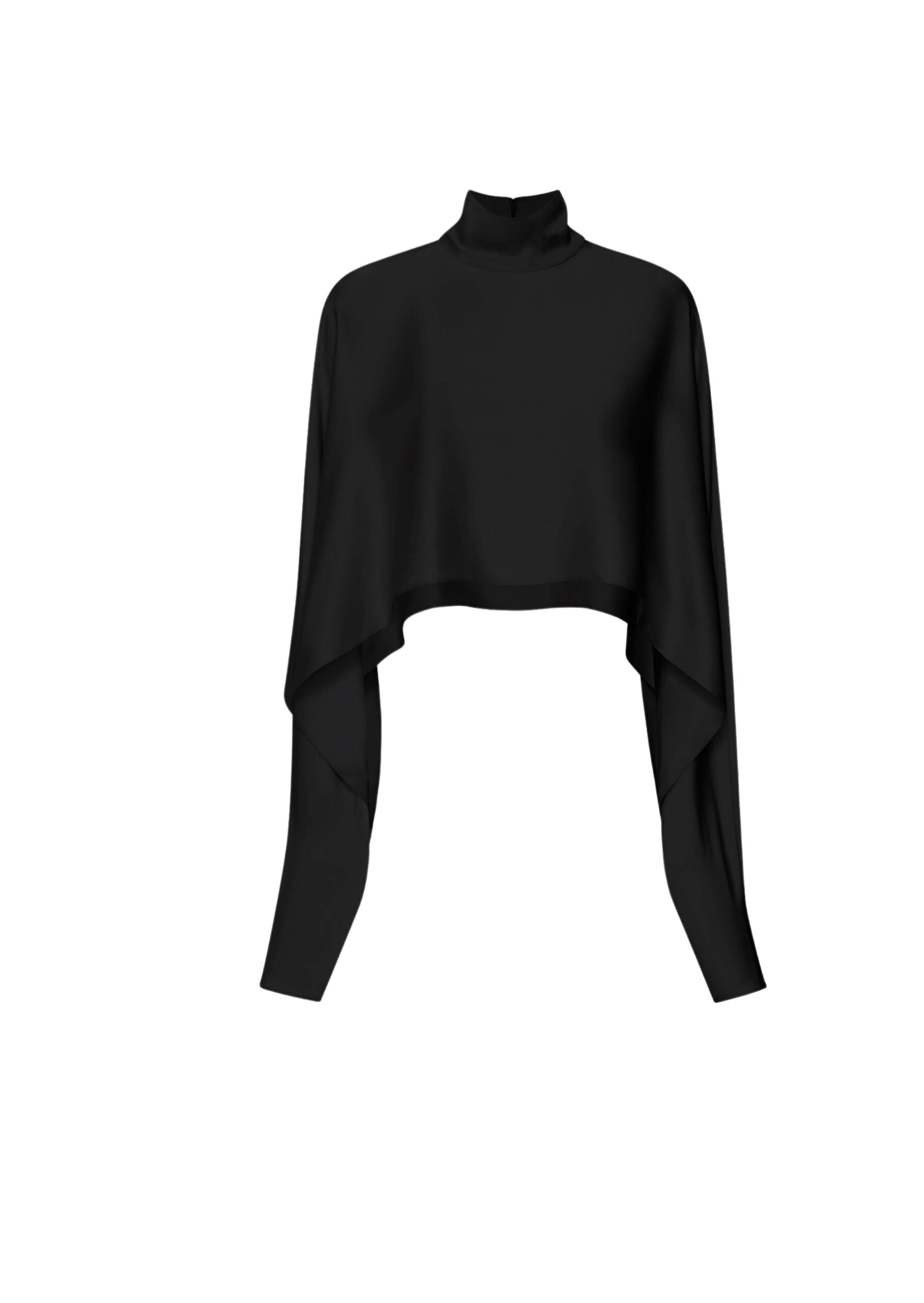 Satin Caftan Top in Black
