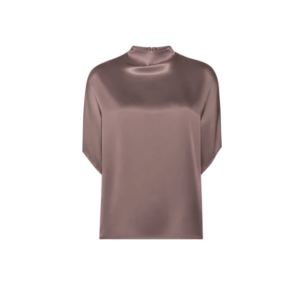 Satin Cape Tee in Cinder
