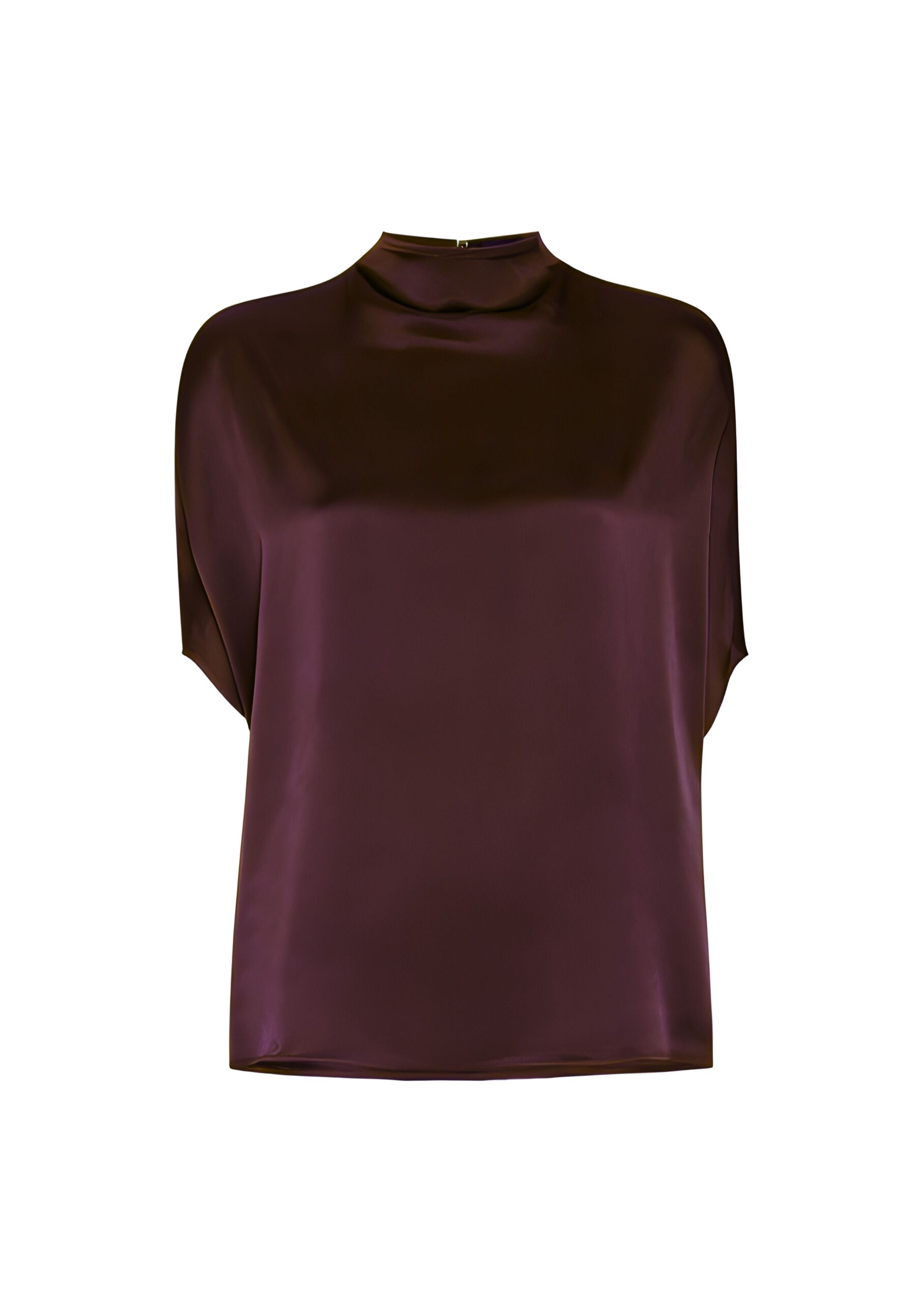 Satin Cape Tee in Mulberry