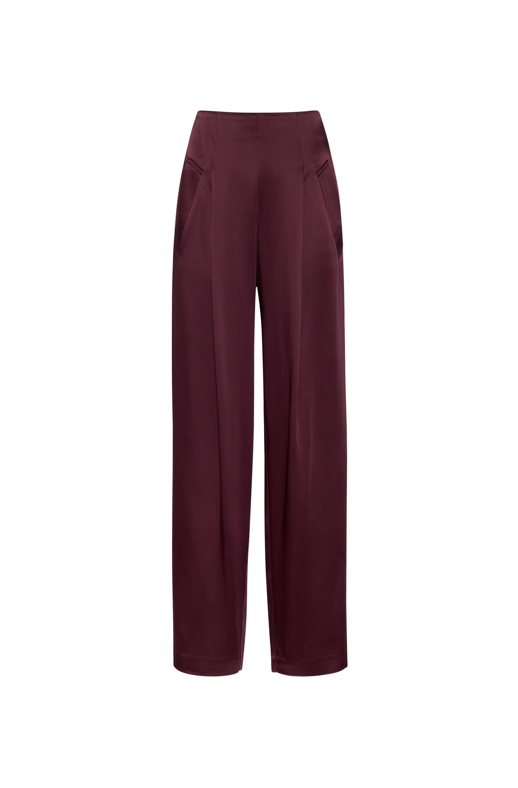 Satin Relaxed Pant in Mulberry