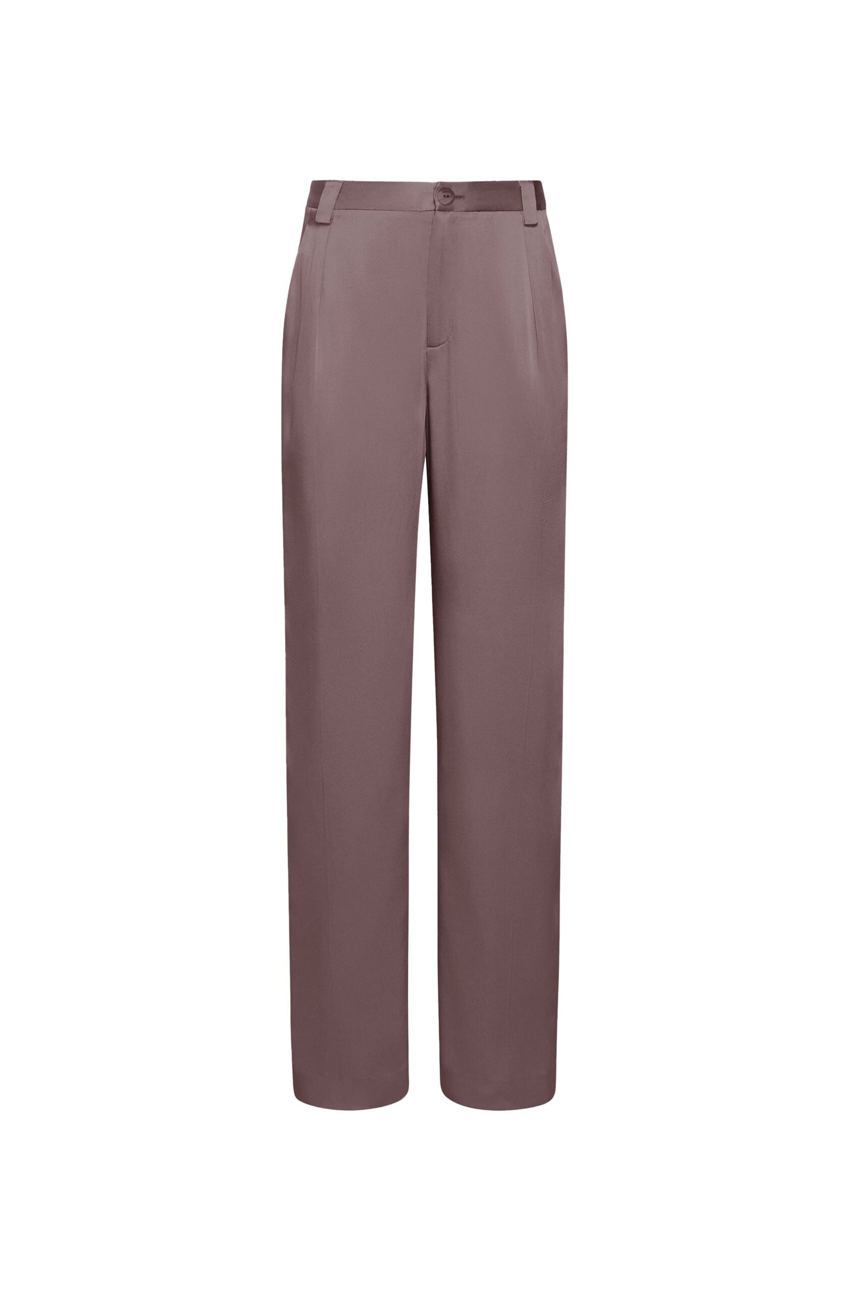 Satin Relaxed Pleated Pant in Cinder