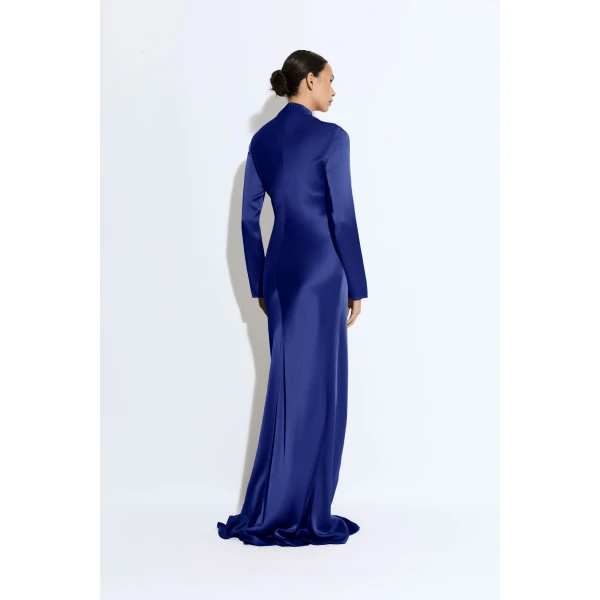 satin tab gown