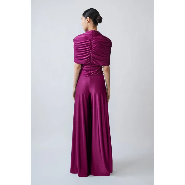 shine jersey wide leg pant