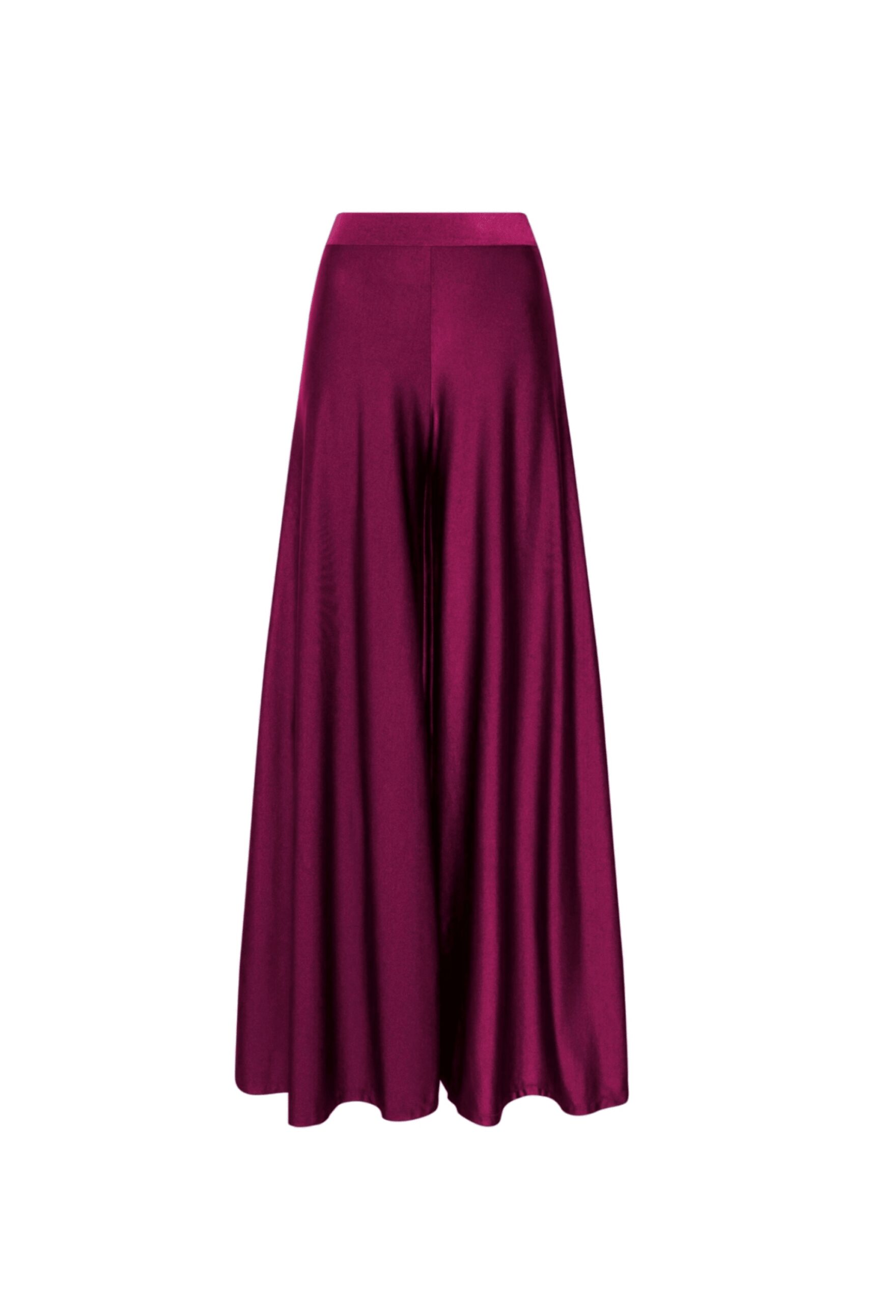 Shine Jersey Wide Leg Pant in Berry