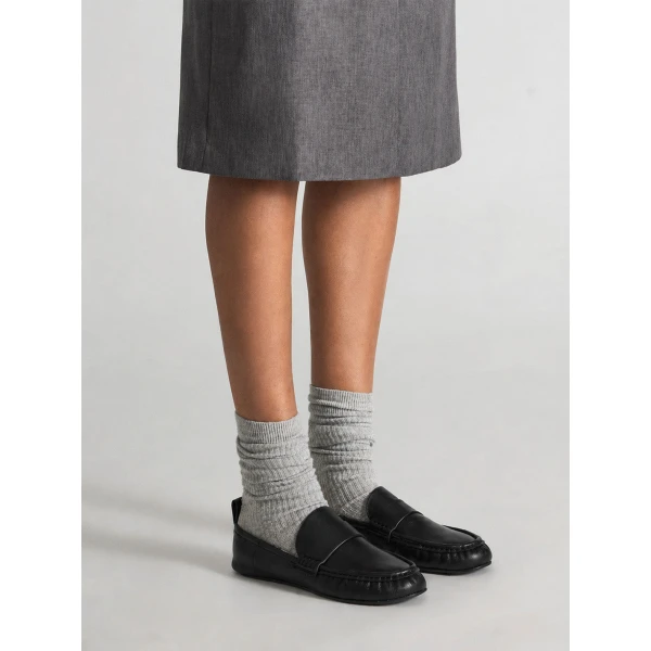 ATP Atelier Lauria in Black Slip On Loafers Black