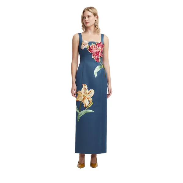 Lily Print in Indigo