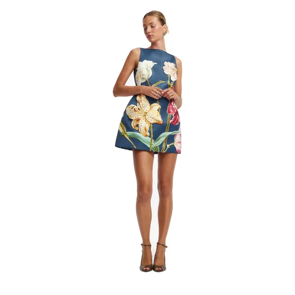 Lily Print in Indigo