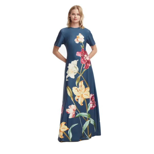 Lily Print in Indigo