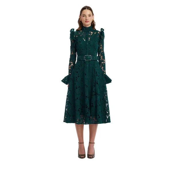 Aliyah Lace Butterfly Sleeve Midi Dress